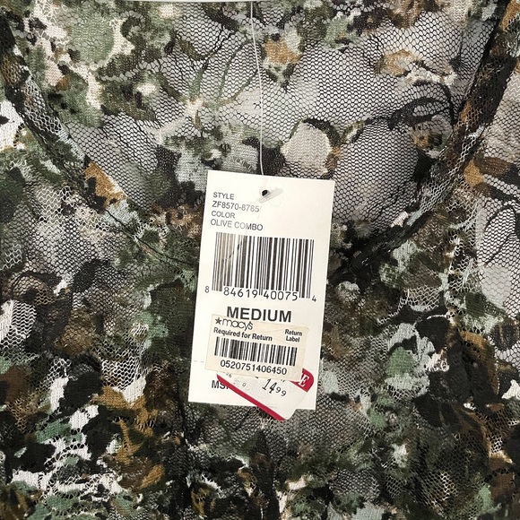 See Through Lace Almost Famous Olive Color Floral Tank. Size M. NWT. - Picture 6 of 9